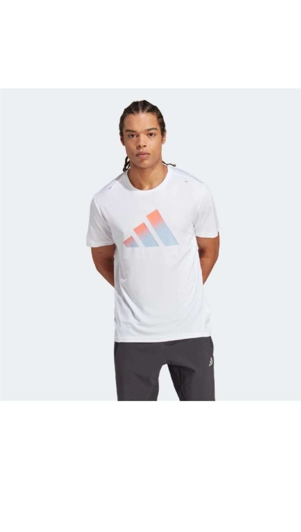 Adidas Run Icons 3 Bar Logo Tee Erkek Koşu T-shrit Beyaz Hr3244 1