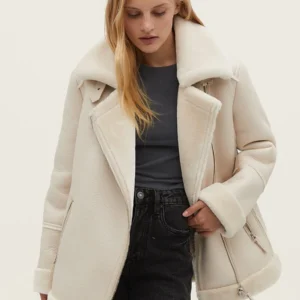 Stradivarius İçi suni kürklü biker ceket