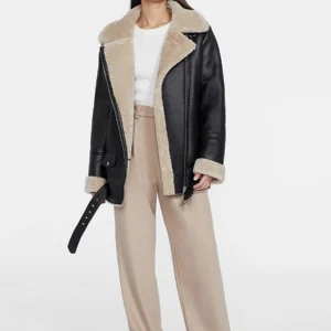 Stradivarius Suni Kürklü Biker Ceket